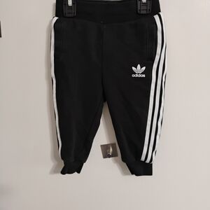 Adidas Kids Black Sweatpants with White Stripes
